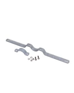 Rohrschelle Typ R 550 aus feuerverzinktem Stahl mit 500 mm Lochabstand und Montageset